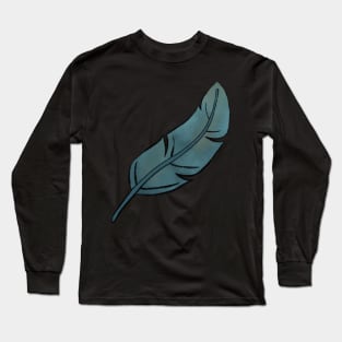 Blue Feather Long Sleeve T-Shirt